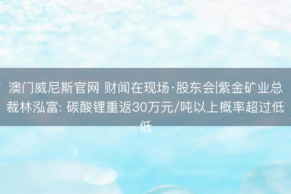 澳门威尼斯官网 财闻在现场·股东会|紫金矿业总裁林泓富: 碳酸锂重返30万元/吨以上概率超过低