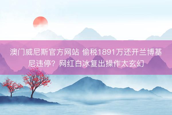 澳门威尼斯官方网站 偷税1891万还开兰博基尼违停？网红白冰复出操作太玄幻