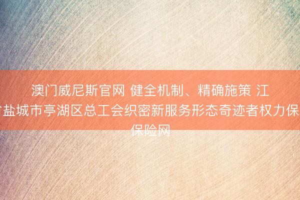 澳门威尼斯官网 健全机制、精确施策 江苏省盐城市亭湖区总工会织密新服务形态奇迹者权力保险网