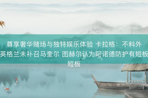 尊享奢华赌场与独特娱乐体验 卡拉格：不料外英格兰未补召马奎尔 图赫尔认为阿诺德防护有短板